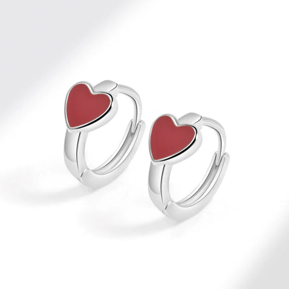 Wholesale Heartshaped Copper Earrings With Geometric Pattern And Electroplating Treatment For Female