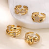 Wholesale Heartshaped Copper Ring With Gold Inlay For Women Geometric Style