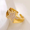 Wholesale Heartshaped Copper Ring With Gold Inlay For Women Geometric Style