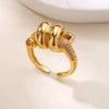 Wholesale Heartshaped Copper Ring With Gold Inlay For Women Geometric Style