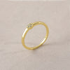 Wholesale Heartshaped Copperplated Real Gold Ring Geometric Minimalist Hand Jewelry