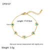 Wholesale Heartshaped Devil's Eye Stainless Steel And Titanium Steel Necklace And Bracelet Set 18K Gold Plated Jewelry For Women