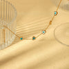 Wholesale Heartshaped Devil's Eye Stainless Steel And Titanium Steel Necklace And Bracelet Set 18K Gold Plated Jewelry For Women