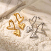 Wholesale Heartshaped Electroplated Gold And Silver Twotone Stainless Steel Earrings For Women