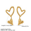Wholesale Heartshaped Electroplated Gold And Silver Twotone Stainless Steel Earrings For Women