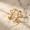 Wholesale Heartshaped Electroplated Gold And Silver Twotone Stainless Steel Earrings For Women