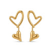 Wholesale Heartshaped Electroplated Gold And Silver Twotone Stainless Steel Earrings For Women