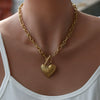 Wholesale Heartshaped Electroplated Stainless Steel Pendant Necklace For Women