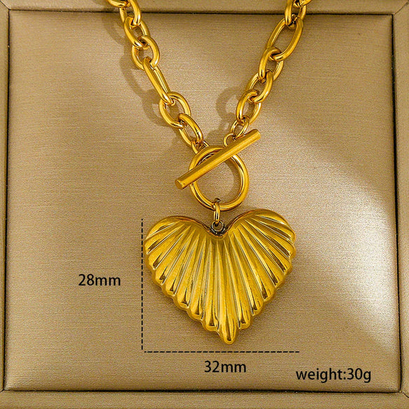 Wholesale Heartshaped Electroplated Stainless Steel Pendant Necklace For Women