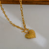 Wholesale Heartshaped Electroplated Stainless Steel Pendant Necklace For Women