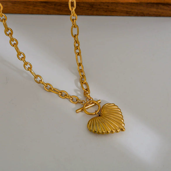 Wholesale Heartshaped Electroplated Stainless Steel Pendant Necklace For Women