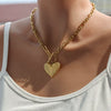 Wholesale Heartshaped Electroplated Stainless Steel Pendant Necklace For Women