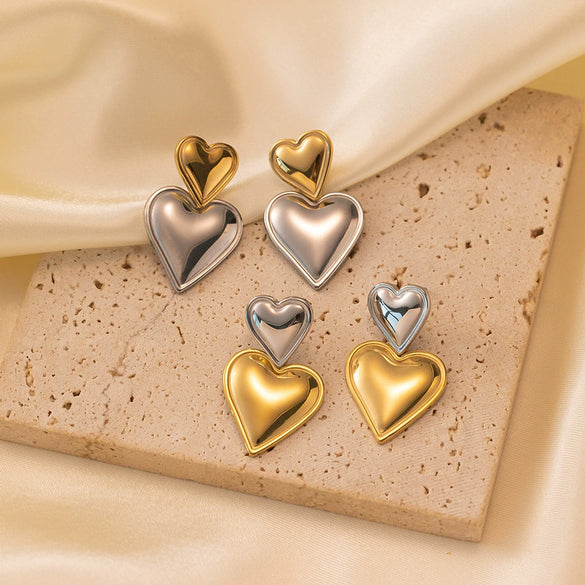 Wholesale Heartshaped Electroplated Titanium Steel Twist Chain Pendant Necklace For Women