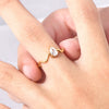 Wholesale Heartshaped Geometric Colored Diamond Ring Titanium Steel Electroplating Jewelry For Women