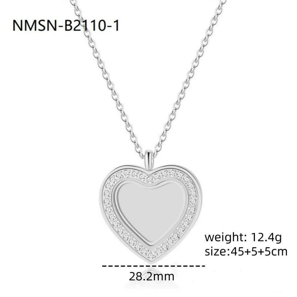 Wholesale Heartshaped Geometric Stainless Steel Fashion Simple Clavicle Necklace For Women With Electroplating