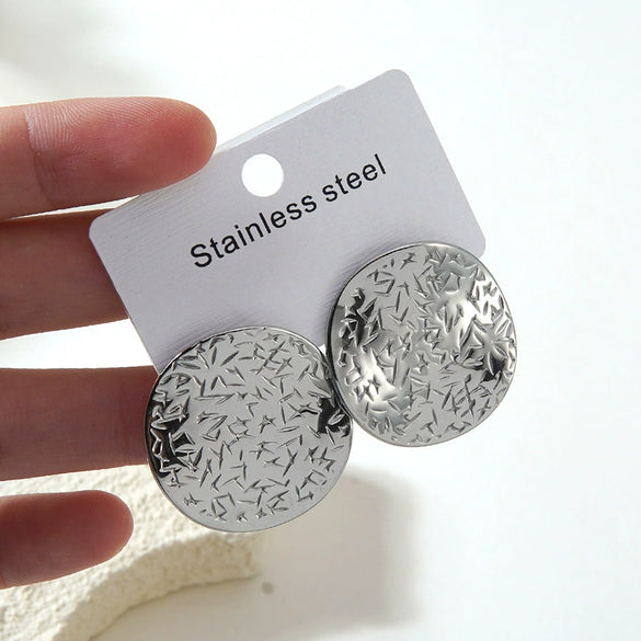 Wholesale Heartshaped Geometric Stainless Steel Stamped Earrings For Women