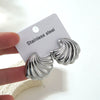 Wholesale Heartshaped Geometric Stainless Steel Stamped Earrings For Women
