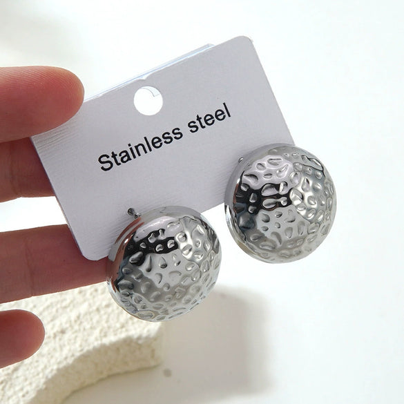 Wholesale Heartshaped Geometric Stainless Steel Stamped Earrings For Women
