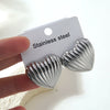 Wholesale Heartshaped Geometric Stainless Steel Stamped Earrings For Women