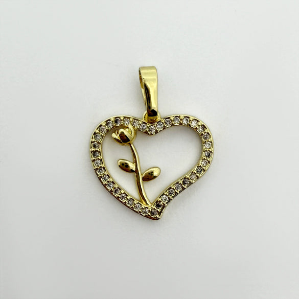 Wholesale Heartshaped Goldplated Copper Pendant Charms With Colorful Zircon Inlay Diy Jewelry Accessories For Women