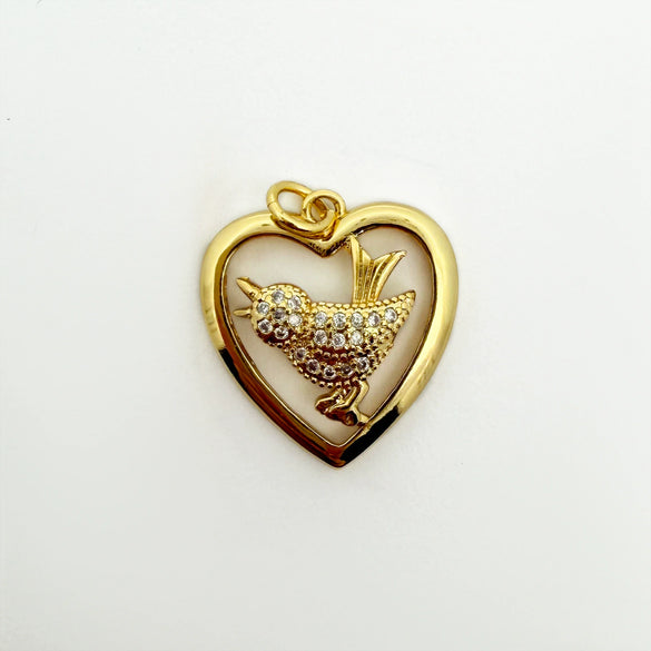 Wholesale Heartshaped Goldplated Copper Pendant Charms With Colorful Zircon Inlay Diy Jewelry Accessories For Women