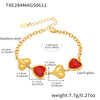 Wholesale Heartshaped Goldplated Stainless Steel And Czech Glass Ferris Wheel Super Flash Light Luxury Unisex Jewelry Set With Necklace And Hand Jewelry