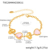 Wholesale Heartshaped Goldplated Stainless Steel And Czech Glass Ferris Wheel Super Flash Light Luxury Unisex Jewelry Set With Necklace And Hand Jewelry