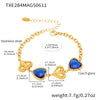 Wholesale Heartshaped Goldplated Stainless Steel And Czech Glass Ferris Wheel Super Flash Light Luxury Unisex Jewelry Set With Necklace And Hand Jewelry