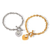 Wholesale Heartshaped Ot Buckle Bracelet For Women Stainless Steel With Pvd Vacuum Plating Inlay And Electroplating