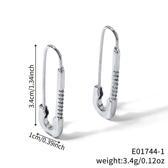 Wholesale Heartshaped Paper Clip Inlaid Zirconium Earrings For Women Copper Electroplated