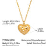 Wholesale Heartshaped Pendant Necklace For Women Stainless Steel 18K Real Gold Plated With Pvd Furnace Vacuum Real Gold Plating