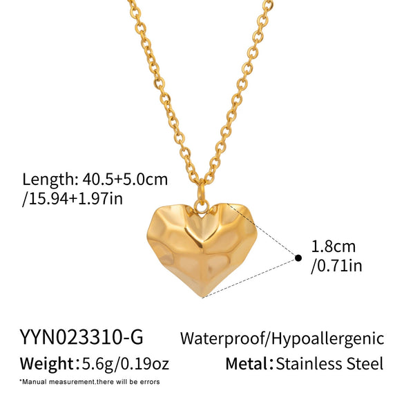 Wholesale Heartshaped Pendant Necklace For Women Stainless Steel 18K Real Gold Plated With Pvd Furnace Vacuum Real Gold Plating