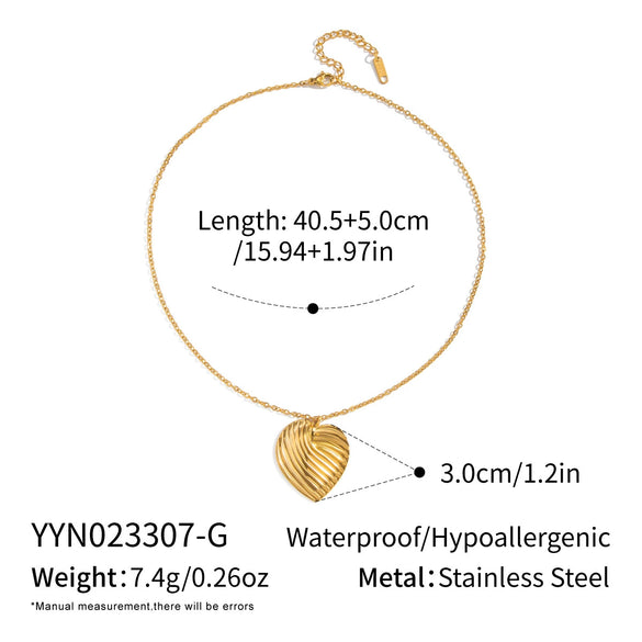 Wholesale Heartshaped Pendant Necklace For Women Stainless Steel 18K Real Gold Plated With Pvd Furnace Vacuum Real Gold Plating