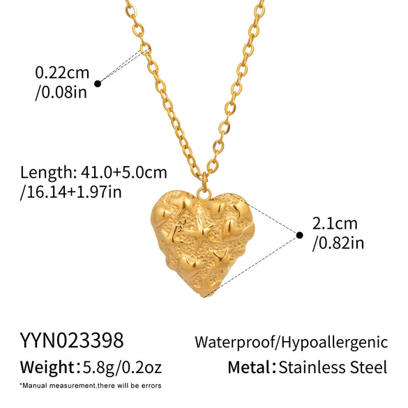 Wholesale Heartshaped Pendant Necklace For Women Stainless Steel 18K Real Gold Plated With Pvd Furnace Vacuum Real Gold Plating
