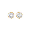 Wholesale Heartshaped Pink Zircon Earrings Brass 925 Silver Needle Electroplated Cute Jewelry