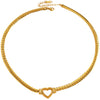 Wholesale Heartshaped Real Gold Plated Snake Bone Chain Necklace For Women Light Luxury Casual Style