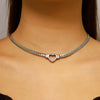 Wholesale Heartshaped Real Gold Plated Snake Bone Chain Necklace For Women Light Luxury Casual Style