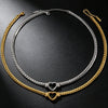 Wholesale Heartshaped Real Gold Plated Snake Bone Chain Necklace For Women Light Luxury Casual Style