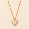 Wholesale Heartshaped Red Agate Pendant Necklace And Earrings In Titanium Steel Electroplated 18K Gold