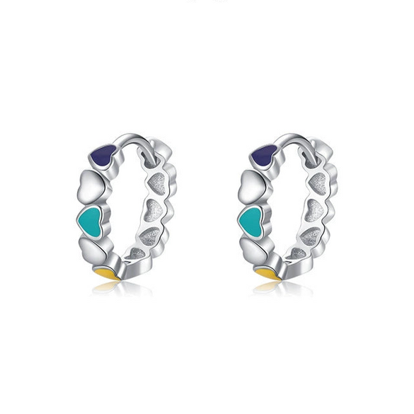 Wholesale Heartshaped S925 Sterling Silver Dripping Glue Ear Ring For Women Niche Style