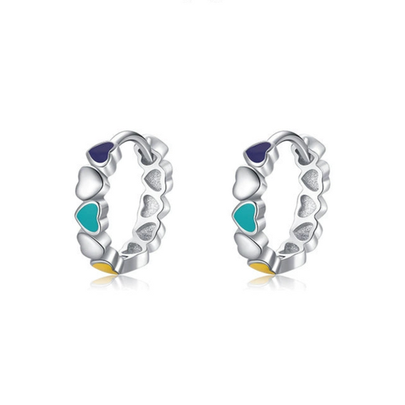 Wholesale Heartshaped S925 Sterling Silver Dripping Glue Ear Ring For Women Niche Style
