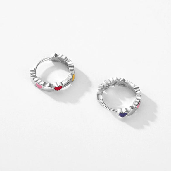 Wholesale Heartshaped S925 Sterling Silver Dripping Glue Ear Ring For Women Niche Style