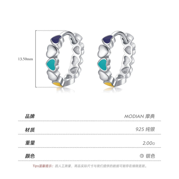 Wholesale Heartshaped S925 Sterling Silver Dripping Glue Ear Ring For Women Niche Style