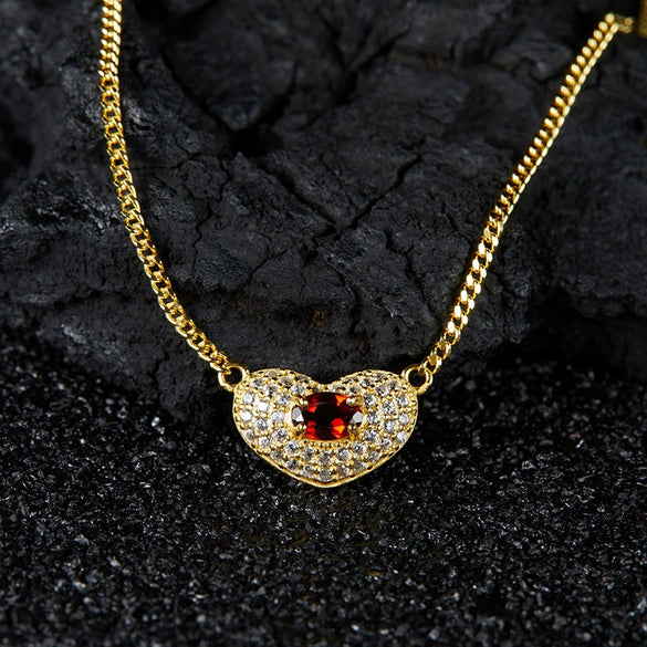 Wholesale Heartshaped Silver Jewelry Set With Gems Love Pendant Necklace For Women