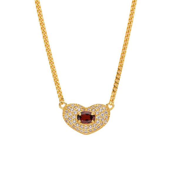 Wholesale Heartshaped Silver Jewelry Set With Gems Love Pendant Necklace For Women