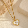 Wholesale Heartshaped Stainless Steel And Titanium Steel Necklace With Zircon Love Pendant For Women Pvd Furnace Vacuum Real Gold Plated