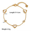 Wholesale Heartshaped Stainless Steel 18K Gold Plated Diamondencrusted Jewelry Bracelet And Necklace For Women