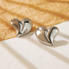 Wholesale Heartshaped Stainless Steel Stamped Love Earrings For Women Light Luxury Style