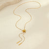 Wholesale Heartshaped Titanium Steel Necklace With 18K Gold Plated Stainless Steel Tassel Yshaped Chain Fashionable Design