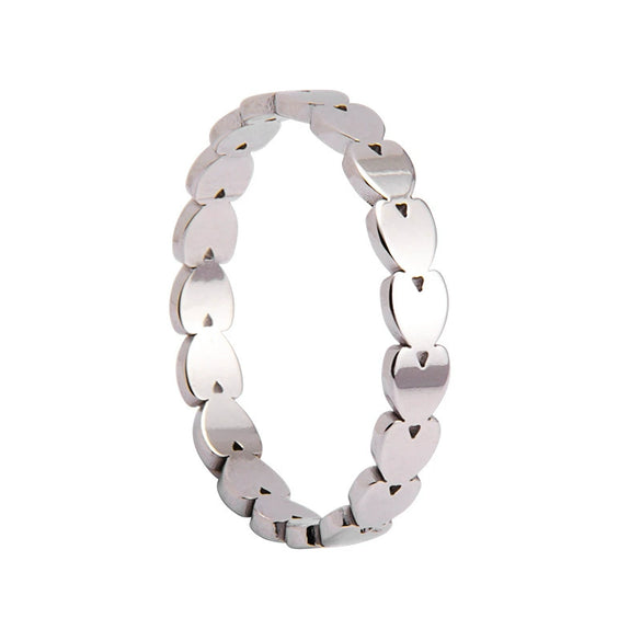 Wholesale Heartshaped Titanium Steel Women's Ring With Electroplating